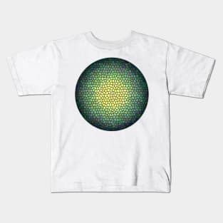 Stained Glass Green (Yellow) Sphere Kids T-Shirt